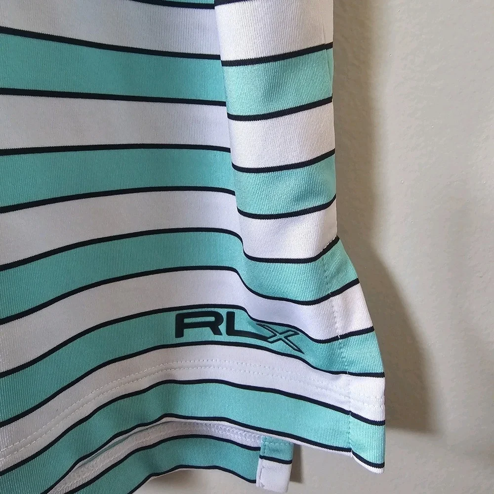 Ralph Lauren RLX Polo Shirt Mens Size XL Stripes Green Golf Vacation Comfortable